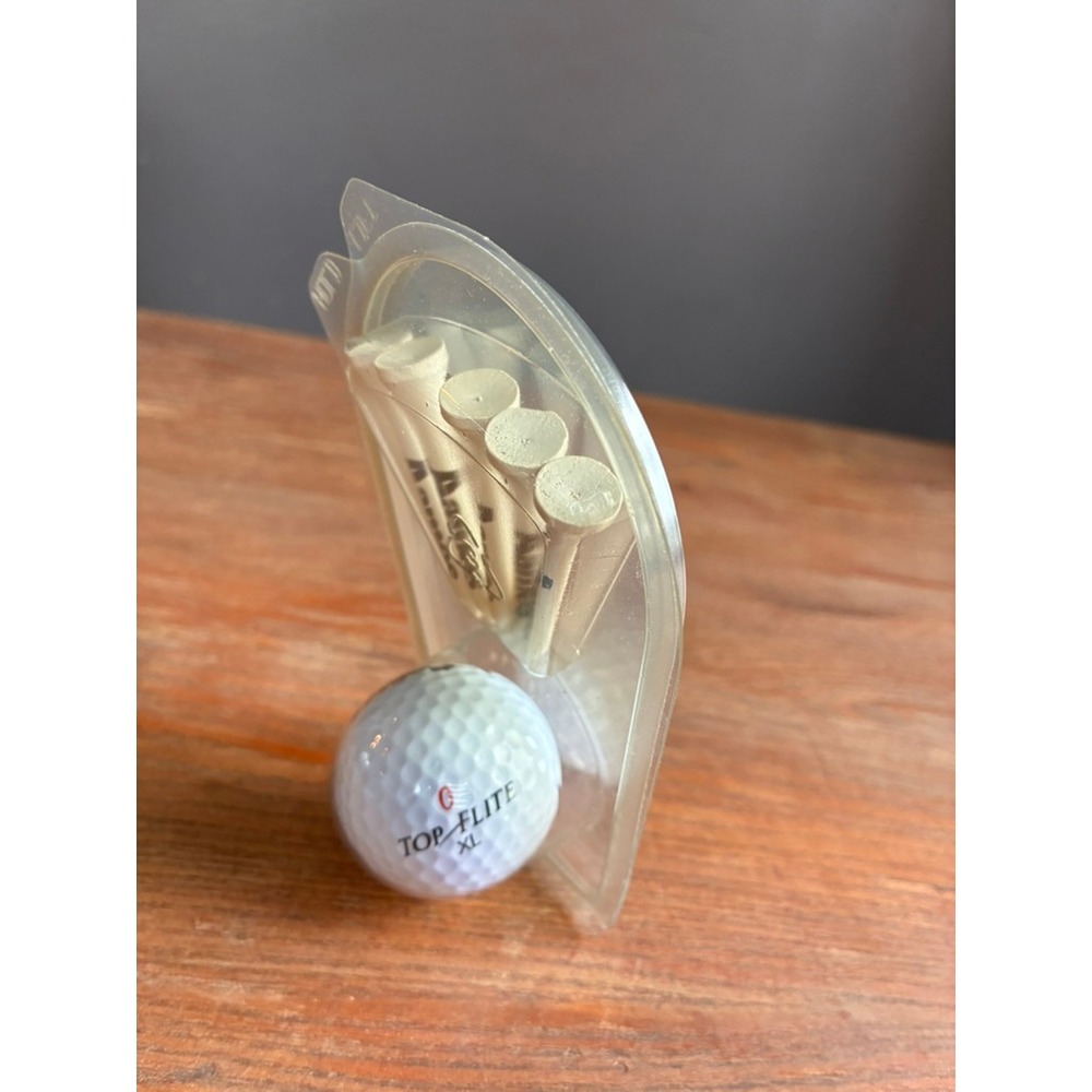 Vintage Top Flite XL Golf Ball and 5 Aames Wooden Tees New in Package - Picture 4 of 4